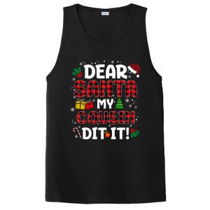 Dear Santa My Cousin Did It Buffalo Plaid Christmas Pajama PosiCharge Competitor Tank