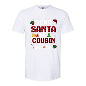 Dear Santa My Cousin Did It Buffalo Plaid Christmas Pajama Softstyle CVC T-Shirt