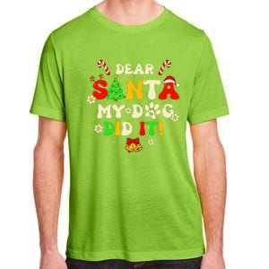 Dear Santa My Dog Did It Groovy Christmas Tree Candy Xmas Adult ChromaSoft Performance T-Shirt