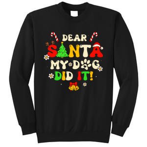 Dear Santa My Dog Did It Groovy Christmas Tree Candy Xmas Sweatshirt