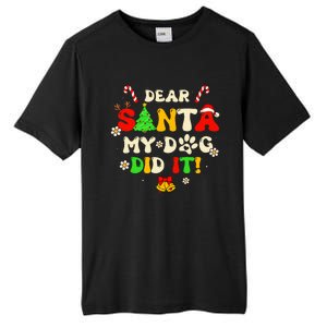 Dear Santa My Dog Did It Groovy Christmas Tree Candy Xmas Tall Fusion ChromaSoft Performance T-Shirt