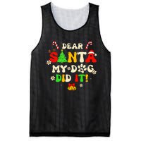 Dear Santa My Dog Did It Groovy Christmas Tree Candy Xmas Mesh Reversible Basketball Jersey Tank