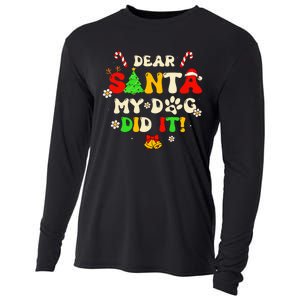 Dear Santa My Dog Did It Groovy Christmas Tree Candy Xmas Cooling Performance Long Sleeve Crew