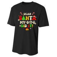 Dear Santa My Dog Did It Groovy Christmas Tree Candy Xmas Performance Sprint T-Shirt