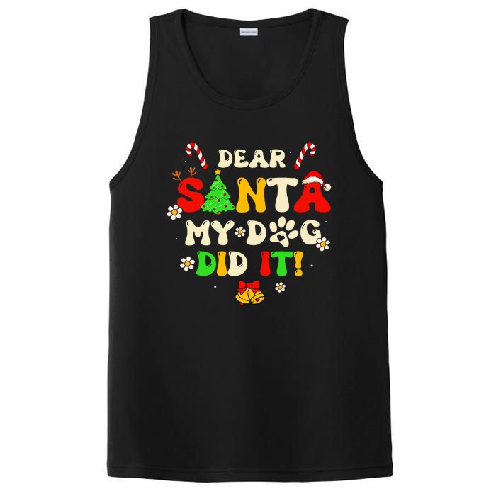 Dear Santa My Dog Did It Groovy Christmas Tree Candy Xmas PosiCharge Competitor Tank