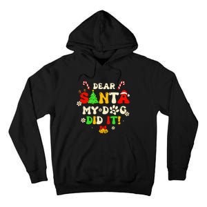 Dear Santa My Dog Did It Groovy Christmas Tree Candy Xmas Tall Hoodie