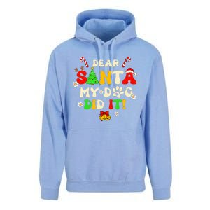 Dear Santa My Dog Did It Groovy Christmas Tree Candy Xmas Unisex Surf Hoodie