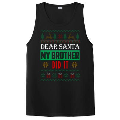 Dear Santa My Brother Did It Ugly Christmas PosiCharge Competitor Tank