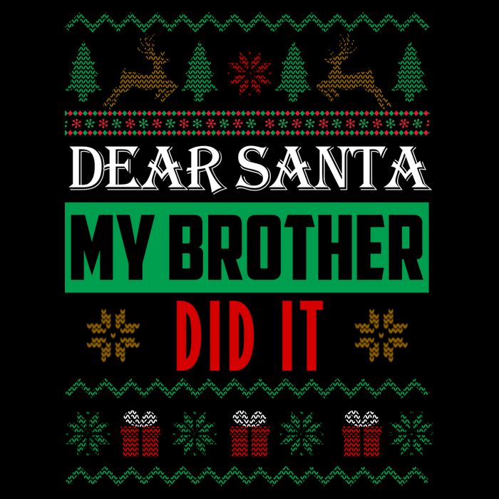 Dear Santa My Brother Did It Ugly Christmas Wool Snapback Cap