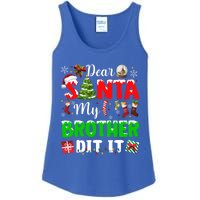 Dear Santa My Brother Did It Funny Christmas Family Pajama Meaningful Gift Ladies Essential Tank