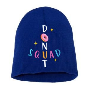 Donut Squad Matching Donut Party Pink Doughnut Sprinkles Gift Short Acrylic Beanie