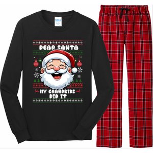 Dear Santa My Grand Did It Xmas Christmas Gift Long Sleeve Pajama Set