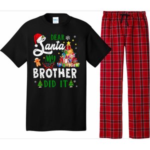 Dear Santa My Brother Did It Funny Christmas Pajama Gift Pajama Set