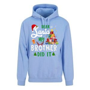 Dear Santa My Brother Did It Funny Christmas Pajama Gift Unisex Surf Hoodie