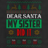Dear Santa My Sister Did It Ugly Christmas 7 Panel Mesh Trucker Snapback Hat