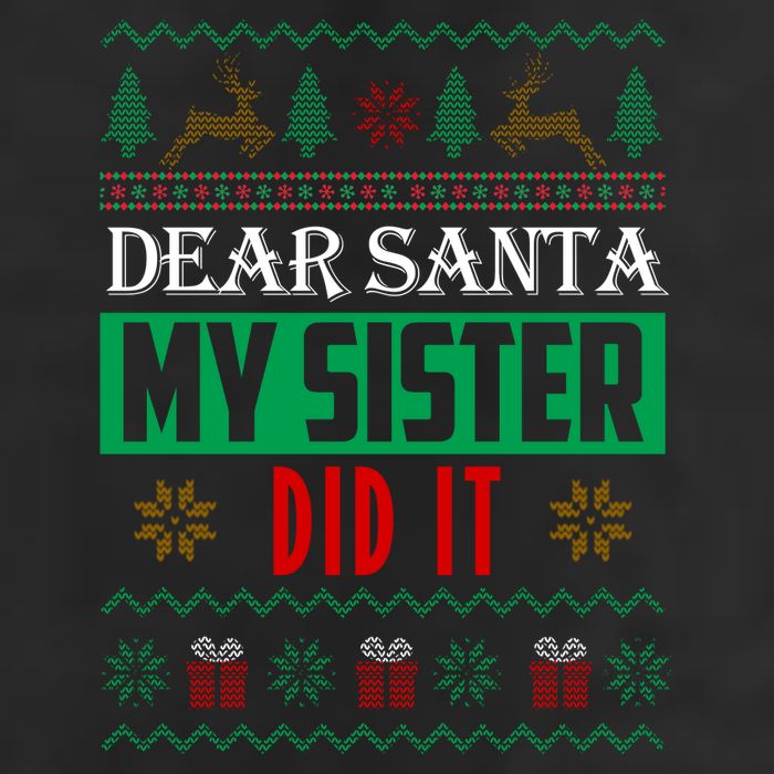 Dear Santa My Sister Did It Ugly Christmas 7 Panel Mesh Trucker Snapback Hat