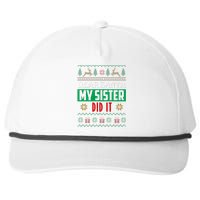 Dear Santa My Sister Did It Ugly Christmas Snapback Five-Panel Rope Hat