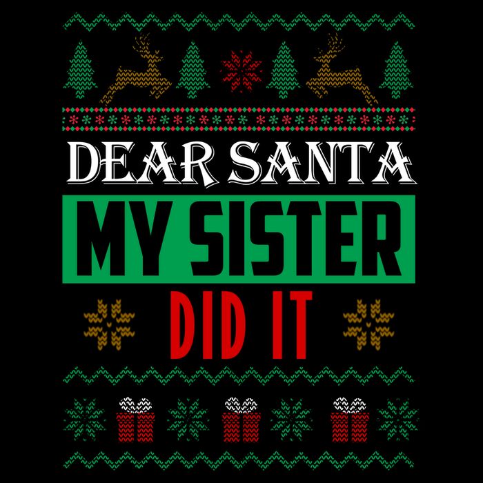Dear Santa My Sister Did It Ugly Christmas Bucket Hat