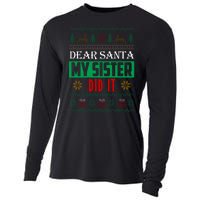 Dear Santa My Sister Did It Ugly Christmas Cooling Performance Long Sleeve Crew