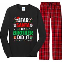 Dear Santa My Brother Did It Funny Christmas Long Sleeve Pajama Set