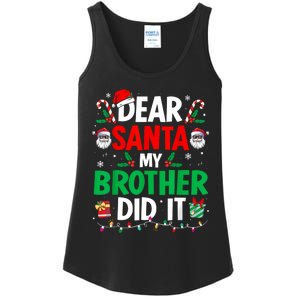 Dear Santa My Brother Did It Funny Christmas Ladies Essential Tank