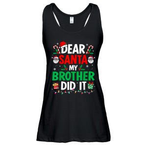 Dear Santa My Brother Did It Funny Christmas Ladies Essential Flowy Tank