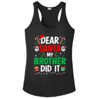 Dear Santa My Brother Did It Funny Christmas Ladies PosiCharge Competitor Racerback Tank