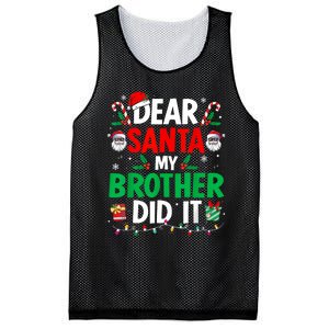 Dear Santa My Brother Did It Funny Christmas Mesh Reversible Basketball Jersey Tank