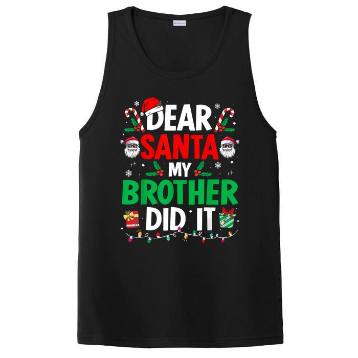 Dear Santa My Brother Did It Funny Christmas PosiCharge Competitor Tank