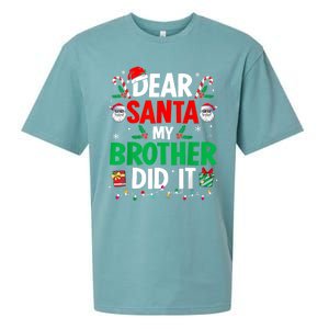 Dear Santa My Brother Did It Funny Christmas Sueded Cloud Jersey T-Shirt