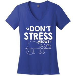 Dont Stress Meowt Funny Gift Women's V-Neck T-Shirt