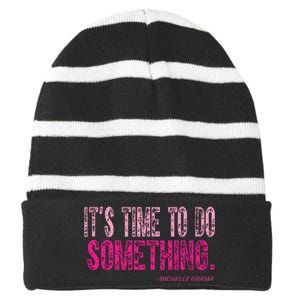 Do Something Michelle Obama Striped Beanie with Solid Band