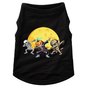 Dabbing Skeleton Mummy Spooky Squad Halloween Gift Doggie Tank