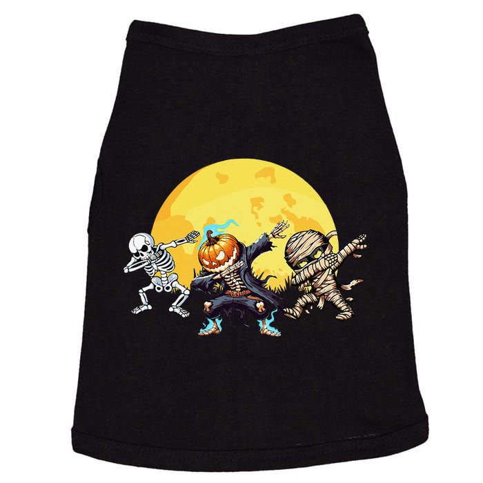 Dabbing Skeleton Mummy Spooky Squad Halloween Gift Doggie Tank