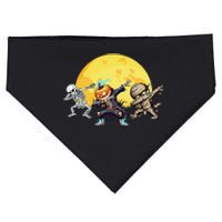 Dabbing Skeleton Mummy Spooky Squad Halloween Gift USA-Made Doggie Bandana