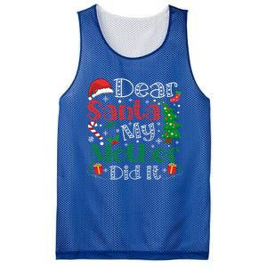 Dear Santa My Mother Did It Funny Mother Christmas Pajamas Cool Gift Mesh Reversible Basketball Jersey Tank