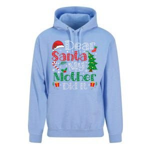 Dear Santa My Mother Did It Funny Mother Christmas Pajamas Cool Gift Unisex Surf Hoodie