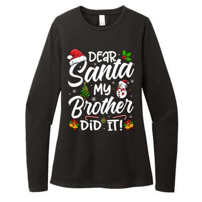 Dear Santa My Brother Did It Xmas Christmas Cute Womens CVC Long Sleeve Shirt