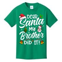 Dear Santa My Brother Did It Xmas Christmas Cute Kids T-Shirt