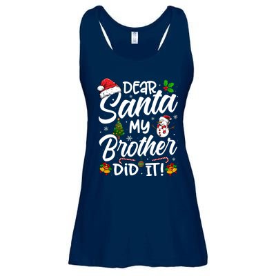 Dear Santa My Brother Did It Xmas Christmas Cute Ladies Essential Flowy Tank