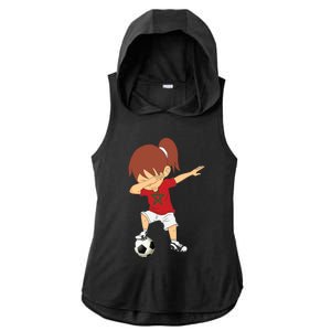 Dabbing Soccer Morocco Jersey Girls Moroccan Football Ladies PosiCharge Tri-Blend Wicking Draft Hoodie Tank