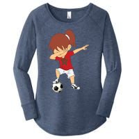 Dabbing Soccer Morocco Jersey Girls Moroccan Football Women's Perfect Tri Tunic Long Sleeve Shirt