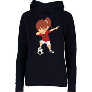 Dabbing Soccer Morocco Jersey Girls Moroccan Football Womens Funnel Neck Pullover Hood