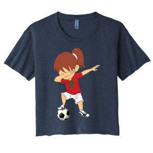 Dabbing Soccer Morocco Jersey Girls Moroccan Football Women's Crop Top Tee