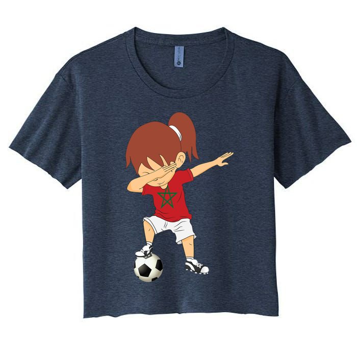 Dabbing Soccer Morocco Jersey Girls Moroccan Football Women's Crop Top Tee