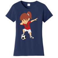 Dabbing Soccer Morocco Jersey Girls Moroccan Football Women's T-Shirt