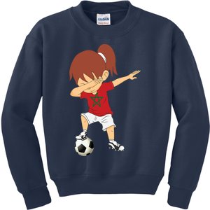 Dabbing Soccer Morocco Jersey Girls Moroccan Football Kids Sweatshirt