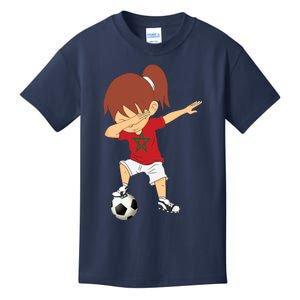 Dabbing Soccer Morocco Jersey Girls Moroccan Football Kids T-Shirt