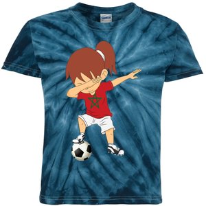 Dabbing Soccer Morocco Jersey Girls Moroccan Football Kids Tie-Dye T-Shirt