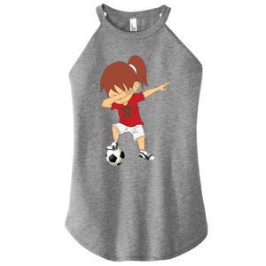 Dabbing Soccer Morocco Jersey Girls Moroccan Football Women's Perfect Tri Rocker Tank